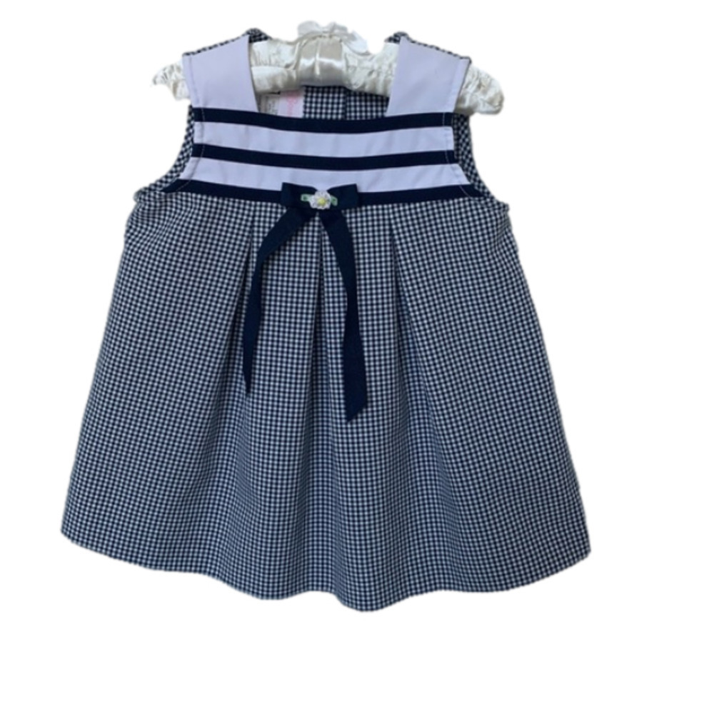 Bonnie Baby Navy and White Gingham Dress‎